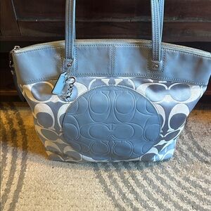 Coach Laura Signature Blue Tote Bag-2013